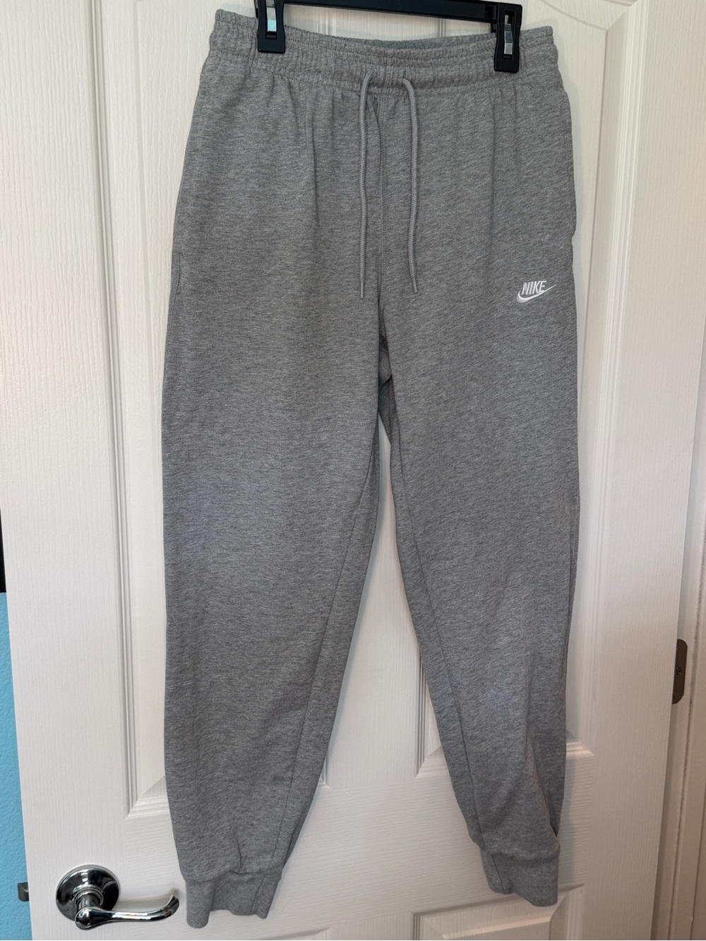 Nike Gray Jogger Track Pants with White Swoosh